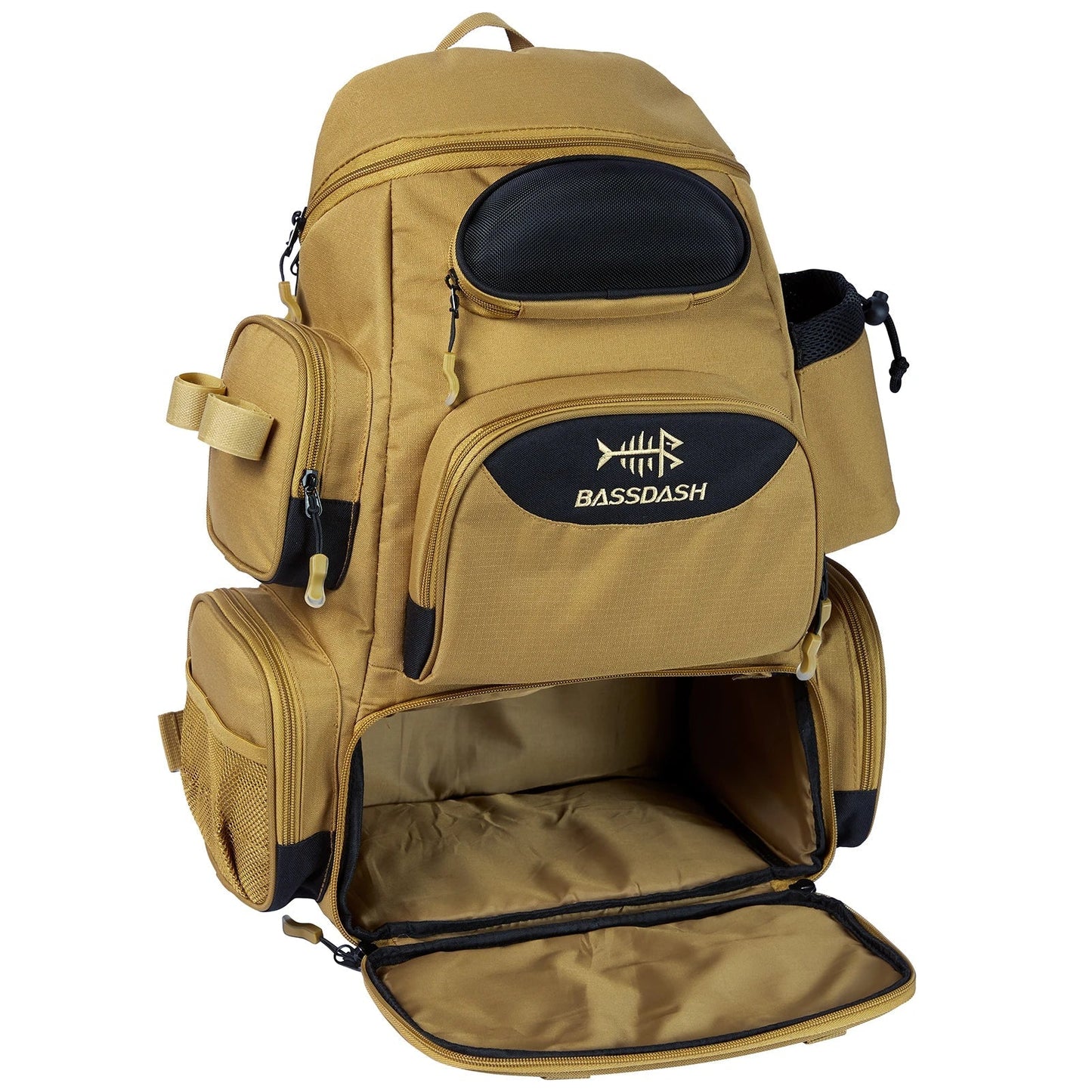 Multifunctional Fishing Tackle Backpack Tactical Gear Bag Khaki-0