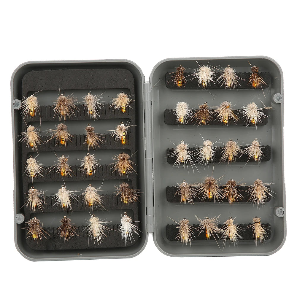 Fly Lure, 40pcs Fly Fishing Lure Artificial Bait Fly Lures Insect Lures with Hook Fishing Accessory