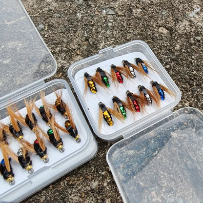 Flies Fly Fishing Lure 10/ 30/50Pcs Fishing Handmade Lures Assortment with Artificial Bait Hooks for Bass Trout Salmon