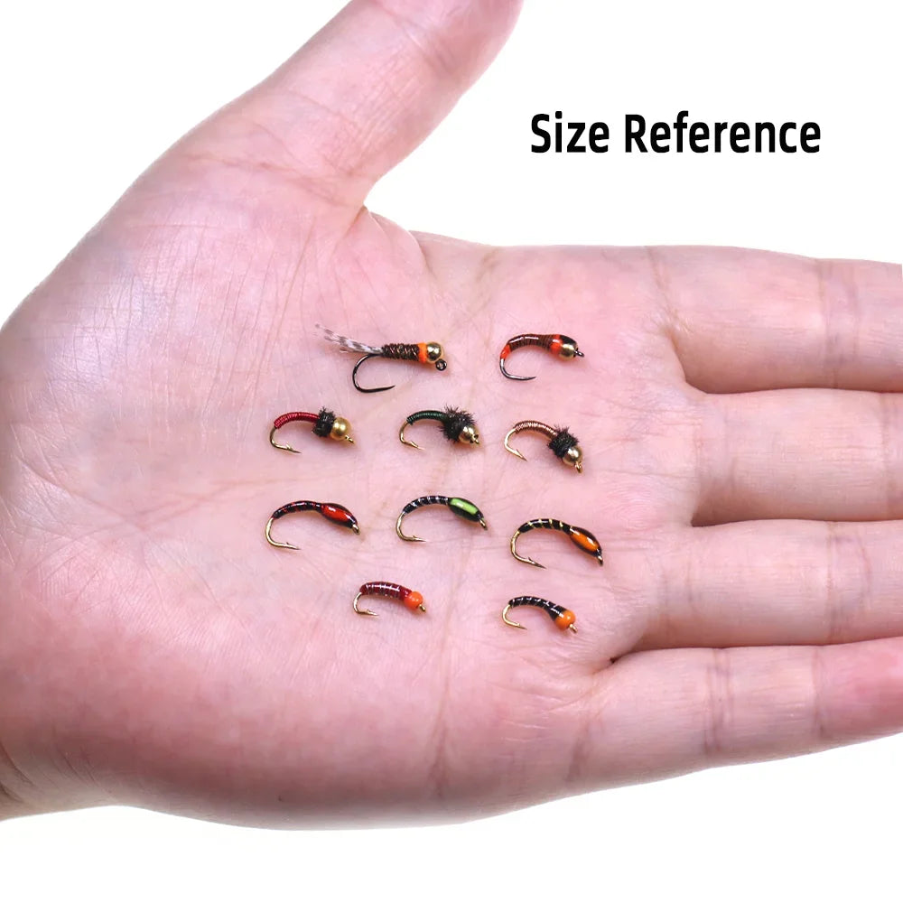 36pcs Fly Fishing Flies Kit Fly Fishing Gear Assortment Epoxy Buzzer Nymph Fly Perdigone Nymphs Trout Bass Fishing Lure Baits