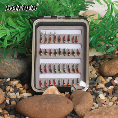 36pcs Fly Fishing Flies Kit Fly Fishing Gear Assortment Epoxy Buzzer Nymph Fly Perdigone Nymphs Trout Bass Fishing Lure Baits