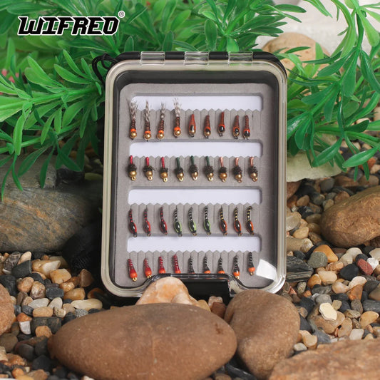 36pcs Fly Fishing Flies Kit Fly Fishing Gear Assortment Epoxy Buzzer Nymph Fly Perdigone Nymphs Trout Bass Fishing Lure Baits