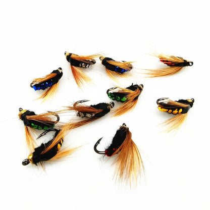 Flies Fly Fishing Lure 10/ 30/50Pcs Fishing Handmade Lures Assortment with Artificial Bait Hooks for Bass Trout Salmon