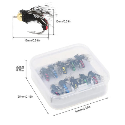 Flies Fly Fishing Lure 10/ 30/50Pcs Fishing Handmade Lures Assortment with Artificial Bait Hooks for Bass Trout Salmon